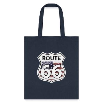 Route 66 - American Flag - Tote Bag - navy - Front