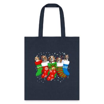 Beagle Beagle Dog Socks - Tote Bag - navy - Front