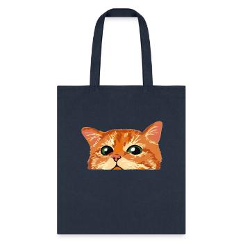 Peeking Cut Cat - Tote Bag - navy - Front