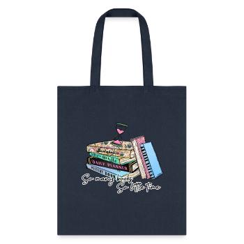 So many books so little time - Tote Bag - navy - Front