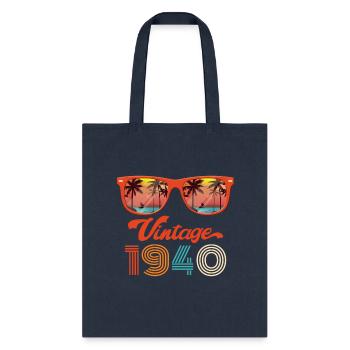 1940 Sunglasses Palm Tree Beach - Tote Bag - navy - Front