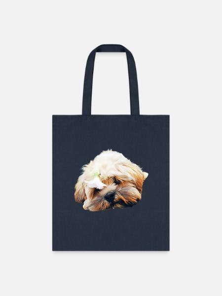 Flower Dog - Tote Bag - navy