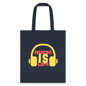 Music Is Life- Funny Musical - Tote Bag - navy - Front