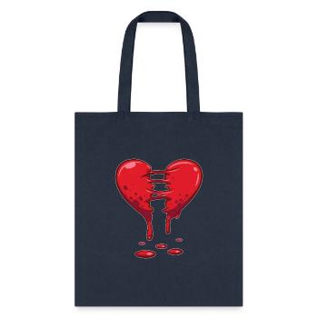 Dripping Broken Heart Halloween Love - Tote Bag - navy - Front