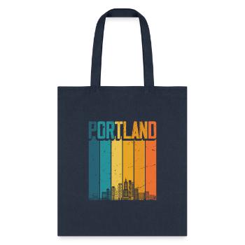 Portland Oregon Usa Sunset yline Portland - Tote Bag - navy - Front