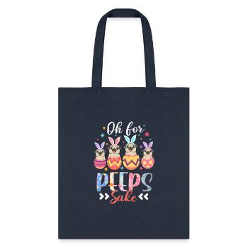 Oh For Peeps Sake Easter Pug Bunny Ear Egg Baet - Tote Bag - navy - Front