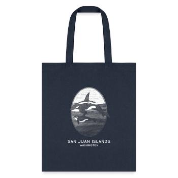 San Juan Islands Washington Orca Whale - Tote Bag - navy - Front