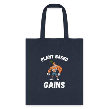 Plant Based Gains - Tote Bag - navy - Front