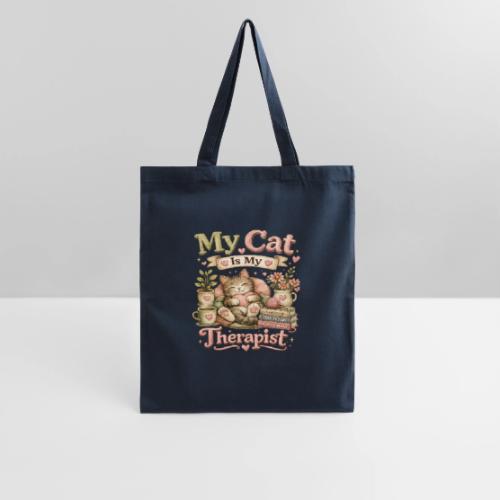 Flux Faux Embroidery My Cat Is My Therapist Design - Tote Bag