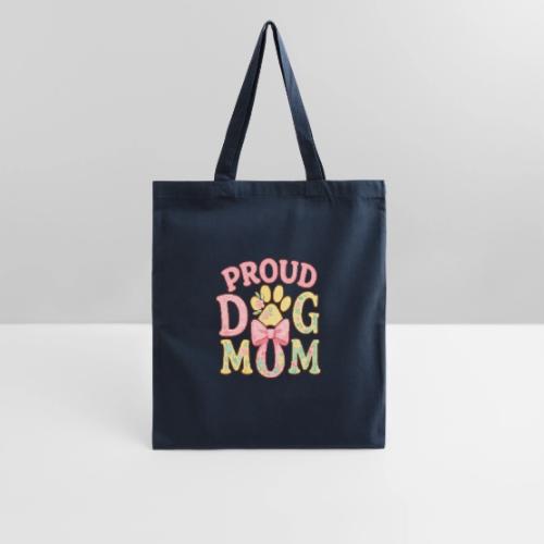Proud Dog Mom Floral Paw Bow - Tote Bag