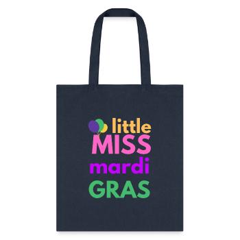 little miss mardi gras - Tote Bag - navy - Front