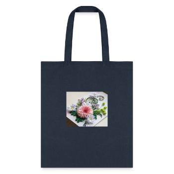 screen 3flowars on t-shirt - Tote Bag - navy - Front