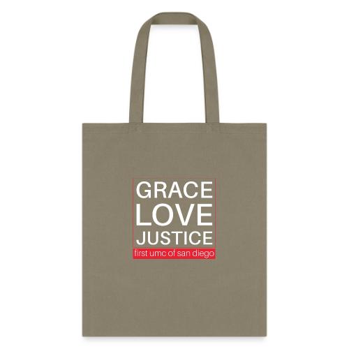 Grace Love Justice - square - Tote Bag