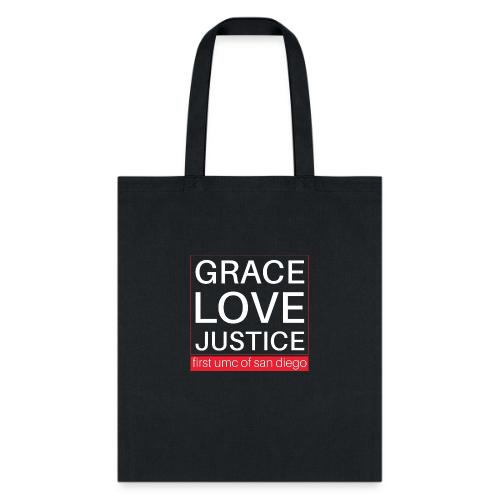 Grace Love Justice - square - Tote Bag