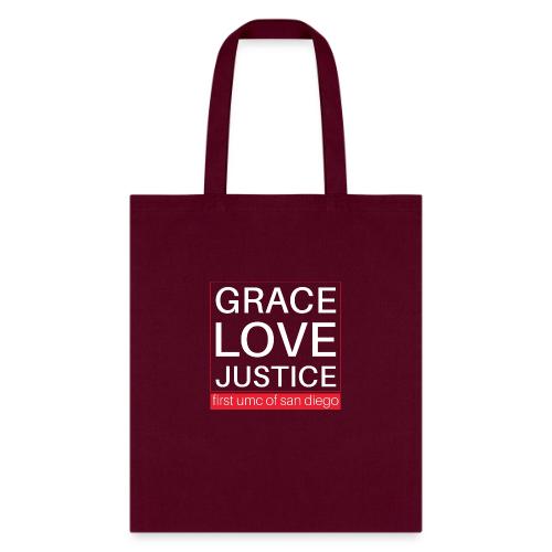 Grace Love Justice - square - Tote Bag