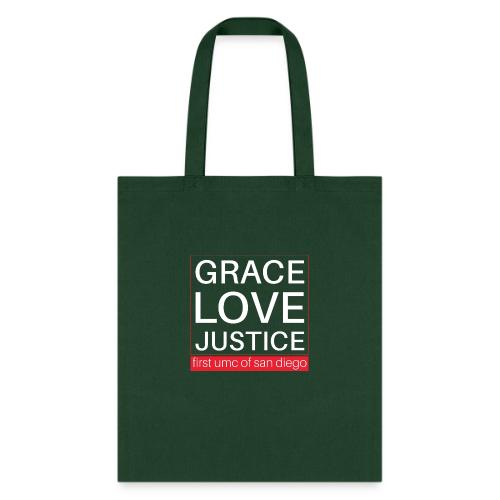 Grace Love Justice - square - Tote Bag