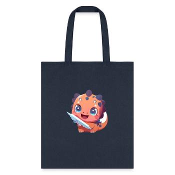 cut dinasor - Tote Bag - navy - Front