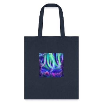 Psychedelic Neon Underwater Atlantis Design - Tote Bag - navy - Front