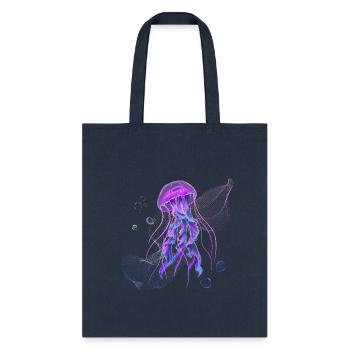Neon Jelly Fish - Tote Bag - navy - Front