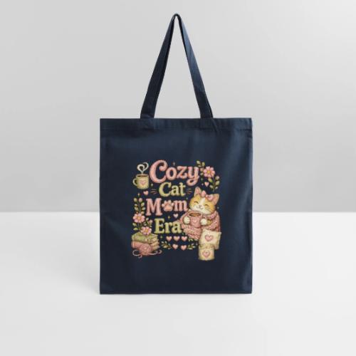 Cozy Cat Mom Era Faux Stitched Design - Tote Bag