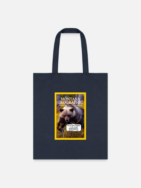 Montana Geographic - Prepareing for Hibernation - Tote Bag - navy