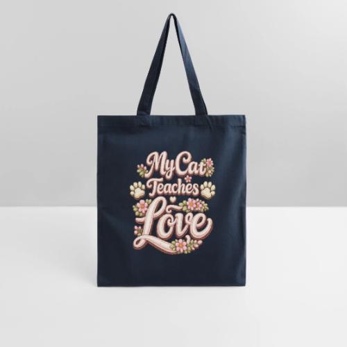 My Cat Teaches Love Faux Embroidery Style - Tote Bag