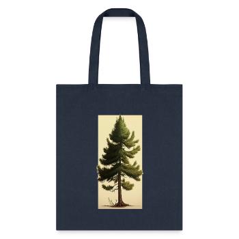 Minimalist Pine Tree Art for a Natural Look - Tote Bag - navy - Front
