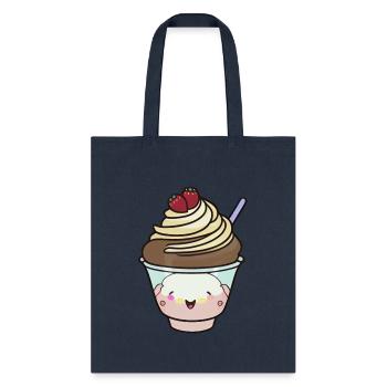 Adorable Kawaii Sundae Graphic - Tote Bag - navy - Front