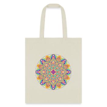 pattern Mandala flowers , t-shirts Long Sleeve - Tote Bag - natural - Front