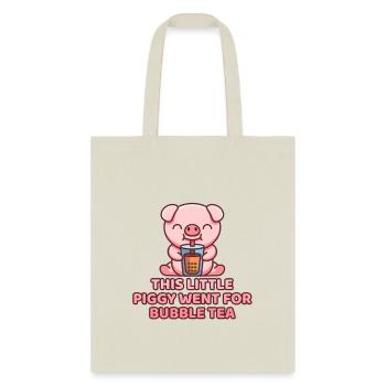 Bubble Tea Piggy - Tote Bag - natural - Front