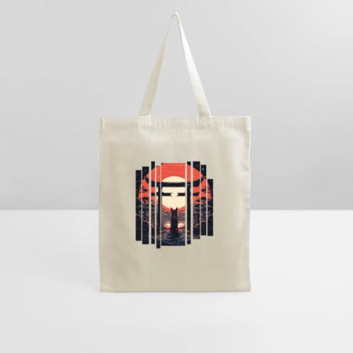 Japanese Zenko Kitsune: Mystical Fox at Torii Gate - Tote Bag