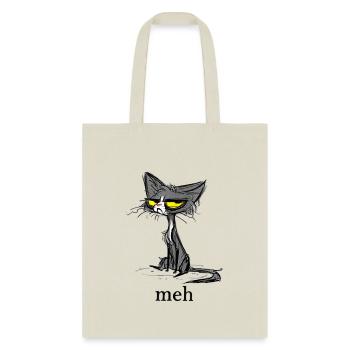 Funny Meh Cat Gift for Cat Lovers - Tote Bag - natural - Front