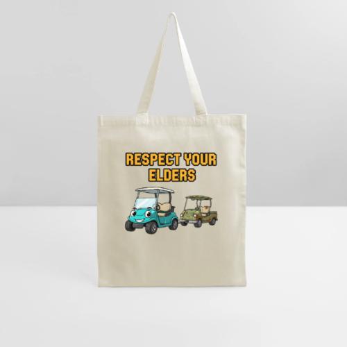 Golf Cart Humor T-Shirt | Respect Your Elders - Tote Bag