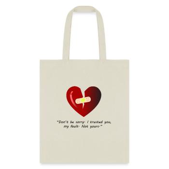 Broken Heart with Sad Quote - Tote Bag - natural - Front