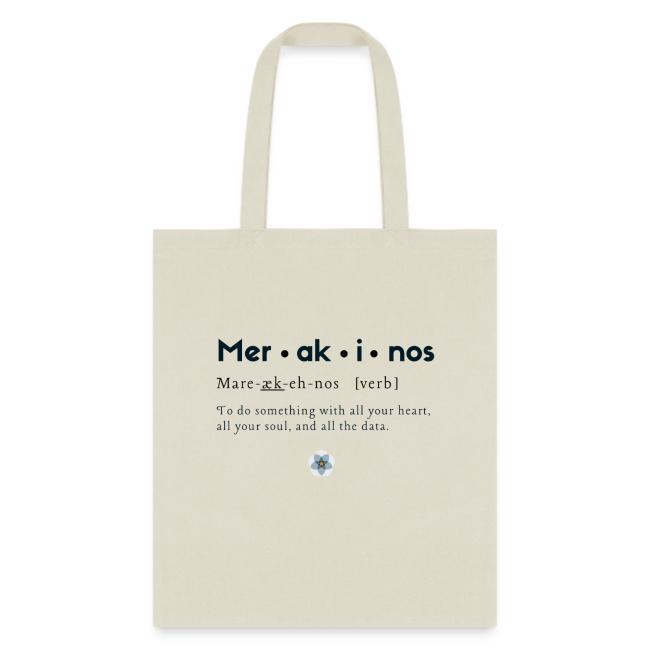 Merakinos definition with logo