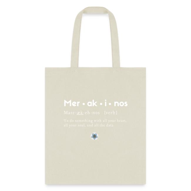 Merakinos definition with logo dark