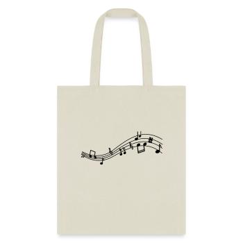 music notes, musician, musical, music love, wave - Tote Bag - natural - Front