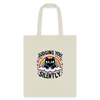 Cute cat design on a comfy tee Funny cat t-shirt - Tote Bag - natural - Front