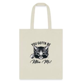 Cute cat design on a comfy tee Funny cat t-shirt - Tote Bag - natural - Front