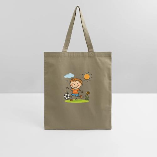 Cartoon Boy Playing Soccer Kids Shirt - Tote Bag