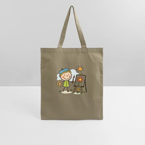 Cartoon Artist Boy Kids Painting T-Shirt - Tote Bag