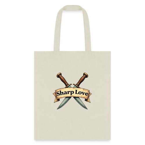 Sharp Love Crossed Knives Romantic Art - Tote Bag