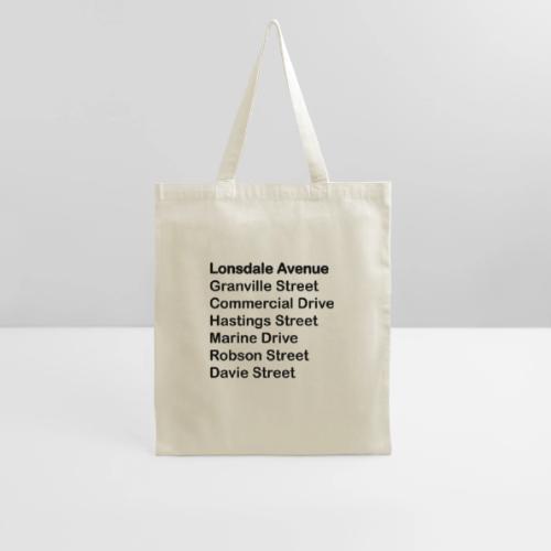 Street Names Black Text - Tote Bag