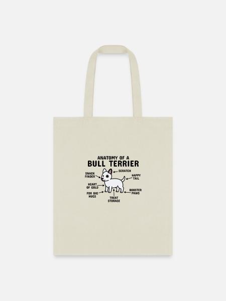 Anatomy Of A English Bull Terrier - Tote Bag - natural