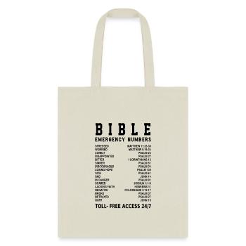 Bible Emergency Number Funny Phone Call Gift - Tote Bag - natural - Front