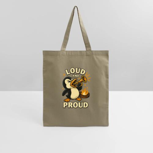 Loud and Proud Penguin Funny Cartoon Design - Tote Bag
