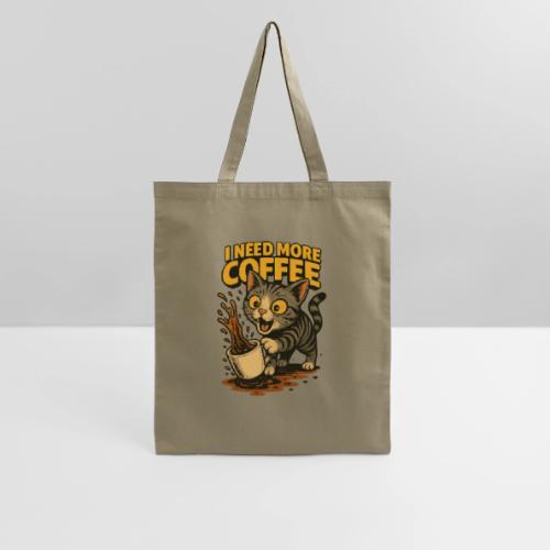 I Need More Coffee Cat Funny T-Shirt - Tote Bag