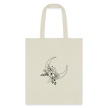 Half Moon Cosmic Flowers - Tote Bag - natural - Front