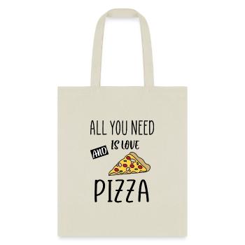 Pizza love quote - Tote Bag - natural - Front