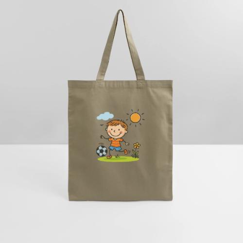 Cartoon Boy Playing Soccer Kids Shirt - Tote Bag